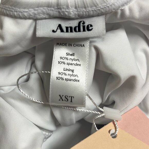 Andie The Paloma One Piece Swimsuit White Ribbed Square Neck XS Tall NWT Beach - Picture 8 of 10